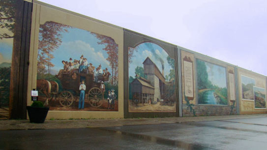 charter bus portsmouth ohio attractions portsmouth floodwall mural